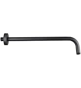 16 Inch Shower Arm with Flange,Stainless Steel 90 Degree Rain Shower Head Extension Arm,Wall-Moun...