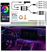 Ambient Lighting Car Led Lights Interior Kit, 4 in 1 Acrylic Led Lights for Car Center Console Da...