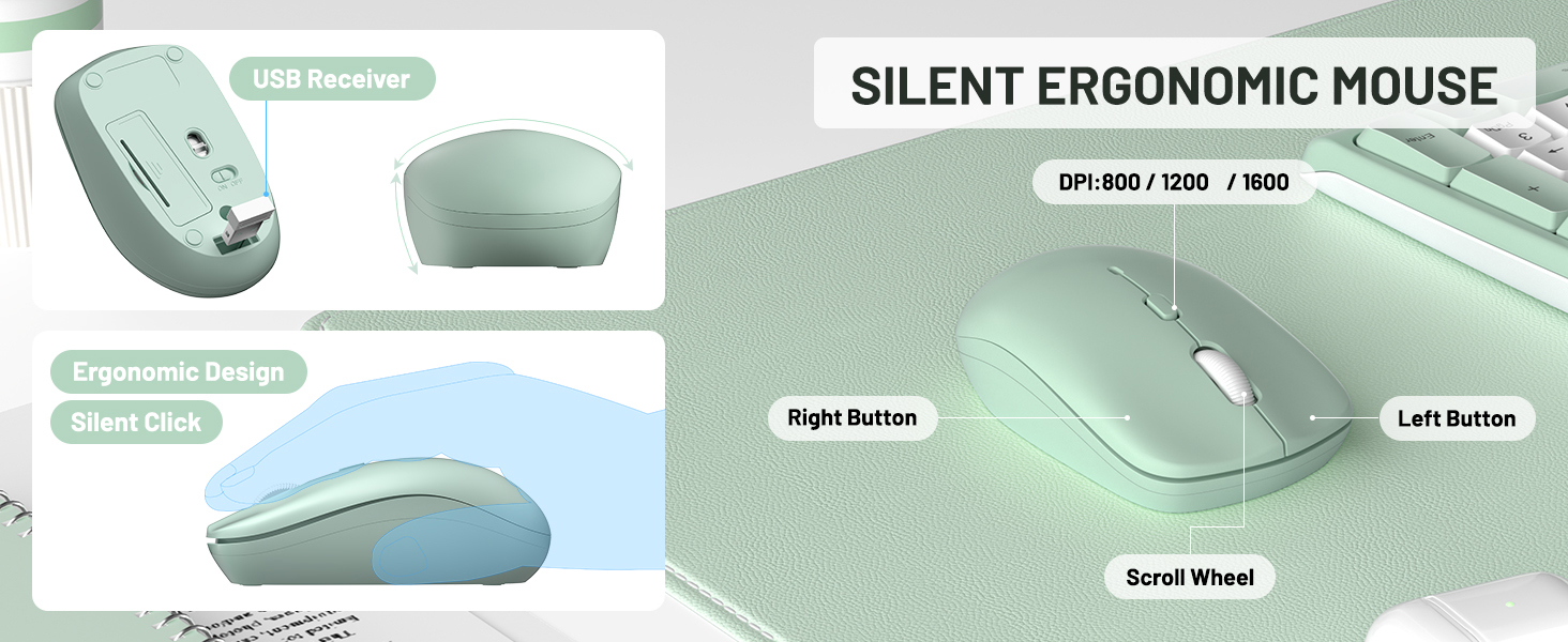 ergonomic keyboard and mouse wireless 8
