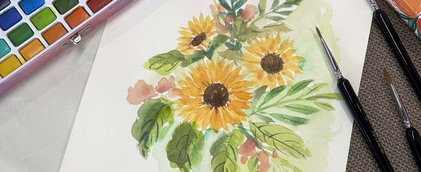 water color sunflower