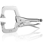 WORKPRO 11" Locking C-Clamp with Swivel Pads, Heavy Duty Adjustable Vise Grip Pliers, Welding Cla...