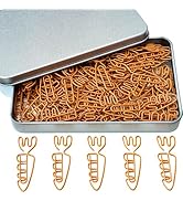 Radish Shaped Paper Clips, 100PCS Cute Paper Clips Bookmarks Clips, Assorted Colors, Fun Office G...