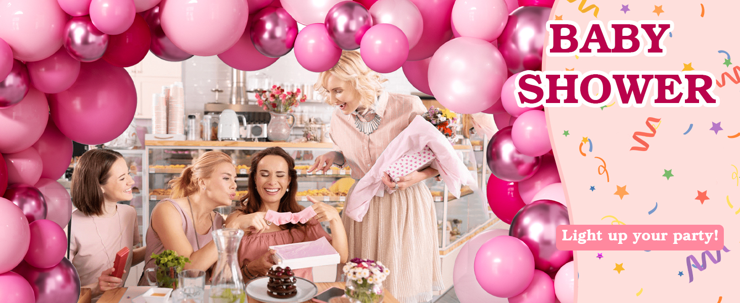 multiple pink latex balloons kit