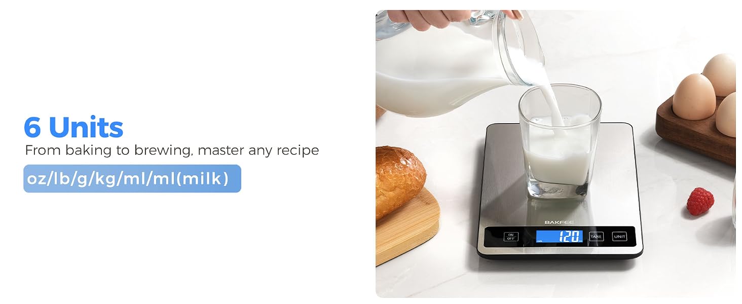 BAKFEE Food Scale, Rechargeable Kitchen Scale