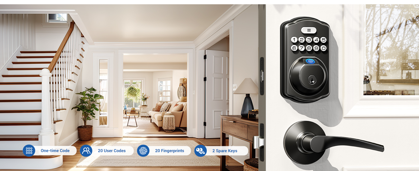 keyless entry door lock with hanlde