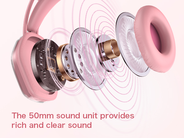 Cute Cat-Ear Gaming Headset 50mm Drivers Noise-Cancelling Mic 3.5mm Wired Stylish Lightweight Design