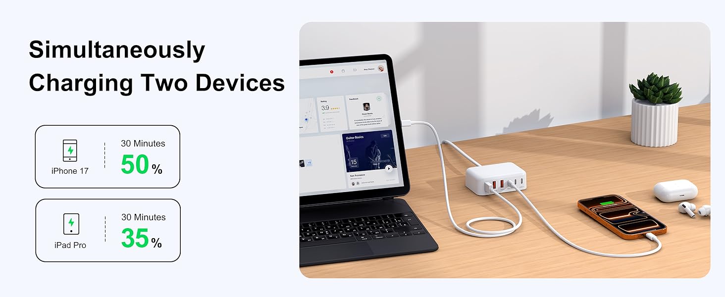 6 Ports for Fast Charging