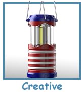 Lichamp 4 Pack LED Camping Lanterns American Flag, Battery Powered Camping Lights COB Super Brigh...