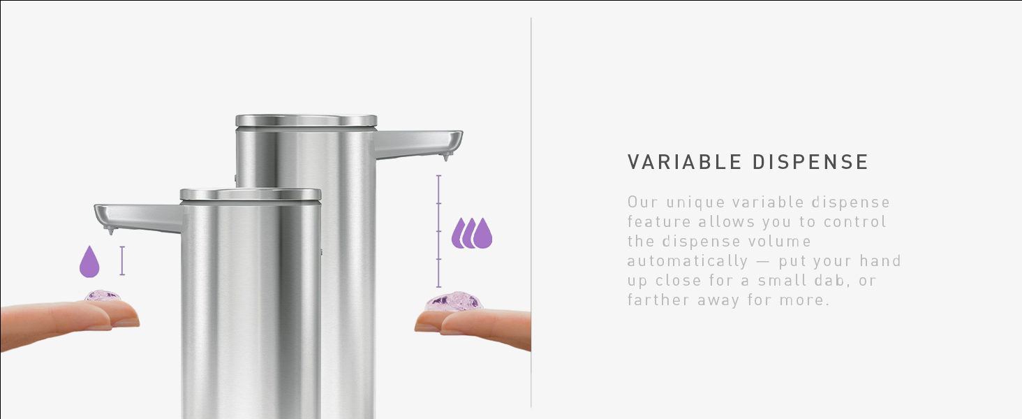 Variable Dispense | Allows you to control the dispense volume automatically with just your hand