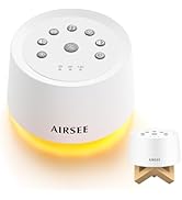 AIRSEE White Noise Sound Machine for Baby Adults, 31 Soothing Sounds 2000mAh Battery 4-Level Nigh...