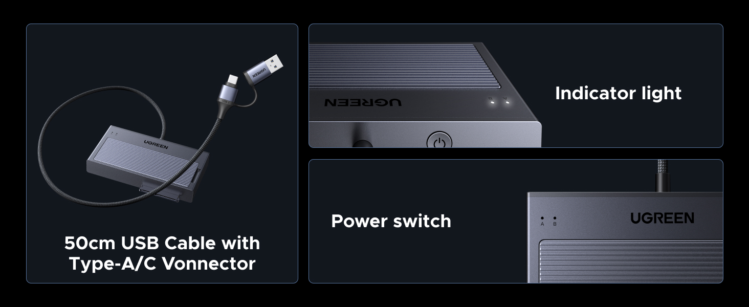 UGREEN 2 in 1 M.2 NVME SSD Enclosure and SATA Hard Drive Adater