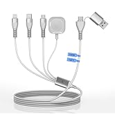 100W Multi Charging Cable for Apple Watch, 4-in-2 Charger Cord with Type C/Lightning/Micro USB/Ma...