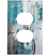 Ppzcxwp Outlet Cover 1 Gang Flowers Butterfly Abstract Blue Grey Light Switch Cover Single Duplex...