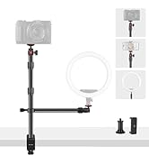 Mechrig Camera Desk Mount Table Stand with Magic Arm &amp; Ball Head, Table Light Stand with C Clamp,...