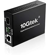 Fiber to Ethernet Media Converter, Gigabit SFP to RJ45 Fiber Converter,Support Multimode and Sing...