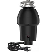 1HP Continuous Feed Garbage Disposal with Air Switch, Ultra-Quiet Motor &amp; FLG Sink Seal – Compact...