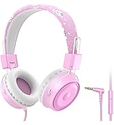 BlueFire Kids Headphones with Mic, Volume Limiter 85/94dB,Free 3.5mm Jack Wired Cord On-Ear Heads...