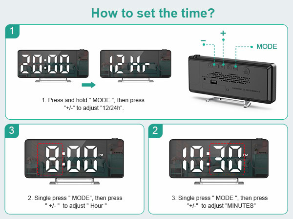 bedroom projection alarm clock