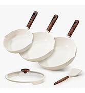 CAROTE Nonstick Frying Pans Skillets, Ceramic Coating Non-Stick Frying Pans Set, 5 PCS, Non-toxic...