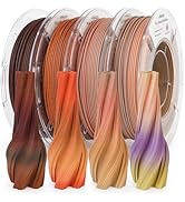 AMOLEN Wood Pla 3D Printer Filament Wood Pla Gradient Matte Finish Bundle 1.75mm, Dimensional Acc...