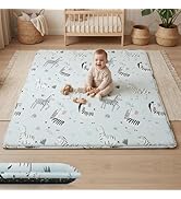 PaPaMat 1.5" Thick Baby Play Mat, 50x 50 Padded Memory Foam Floor Mats for Babies and Toddlers, T...