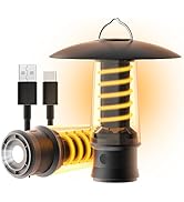 PINSAI Small LED Camping Lantern,Rechargeable Retro Warm Camp Light,Battery Powered Hanging Vinta...