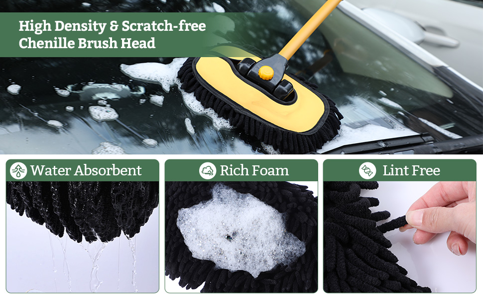 High density &amp; scratch-free chenille brush head