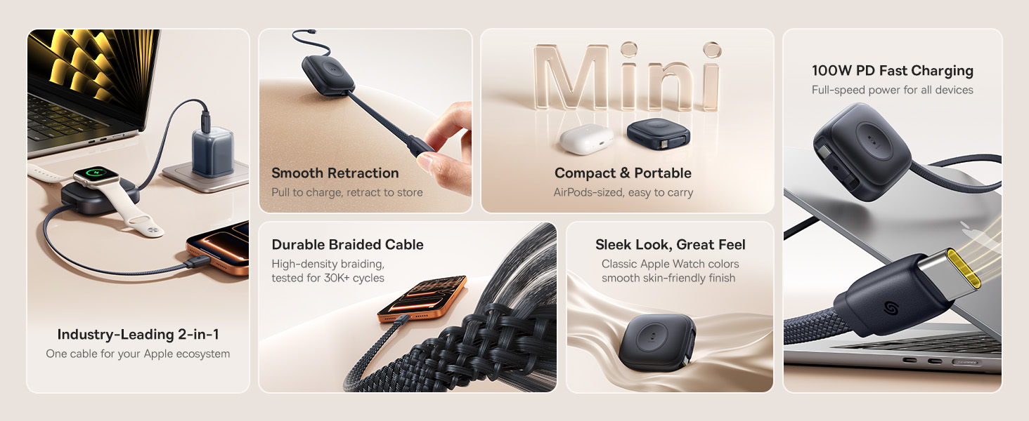 Baseus Retractable USB C Cable 3ft