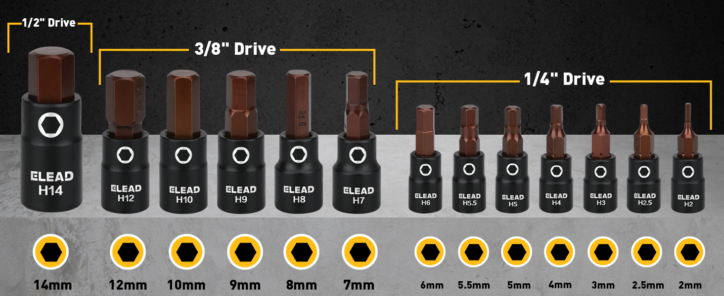 Metric Hex Bit Socket Set