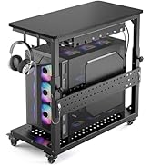 GreenForest PC Stand with Wheels, Height Adjustable Computer Tower Stand with Cable Management, M...