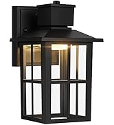 Brightever LED Outdoor Wall Lights, 10W 3000K/4000K/6500K Selectable, 800LM High Brightness Black...