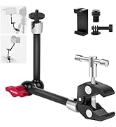 Mechrig 11" Articulating Magic Arm Clamp Mount, Magic Arm Camera Mount with Super Clamp, Magic Ar...