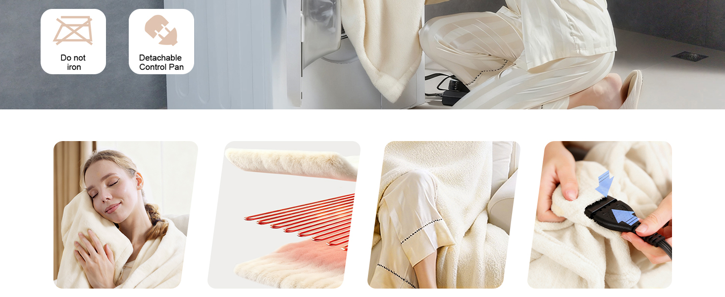 Electric Blanket with Built-in Button Controller 50&amp;#34;x60&amp;#34;