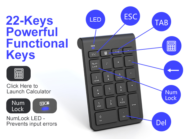 wireless number pad and mouse for laptop