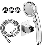 KAIYING Drill-Free High Pressure Handheld Shower Head with ON/OFF Pause Switch 3 Spray Modes Wate...