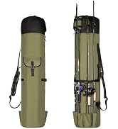 Wowelife Fishing Rod Bag Fishing Rod Case, Durable Folding Oxford Fabric Portable Large Capacity ...