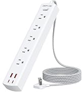 DEPOW 2 Prong Power Strip, 2 to 3 Prong Outlet Adapter with 5 AC &amp; 4 USB Ports (2 USB C), 5FT Bra...