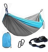Camping Hammocks, Double &amp; Single Hammock with Tree Straps,Portable Lightweight Parachute Nylon C...