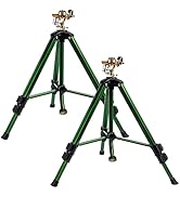 Hourleey Impact Sprinkler on Tripod Base, 2 Pack Heavy Duty Sprinklers for Lawn Yard Garden, 0-36...