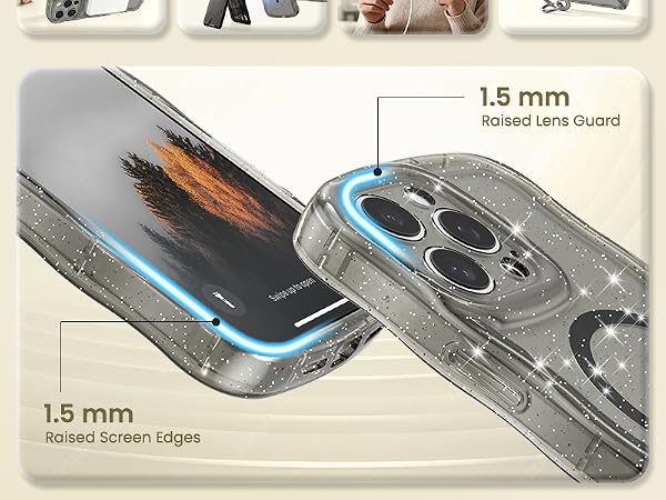 crystal Clear case transparent case magnetic case glitter case Glossy case cute case aesthetic case