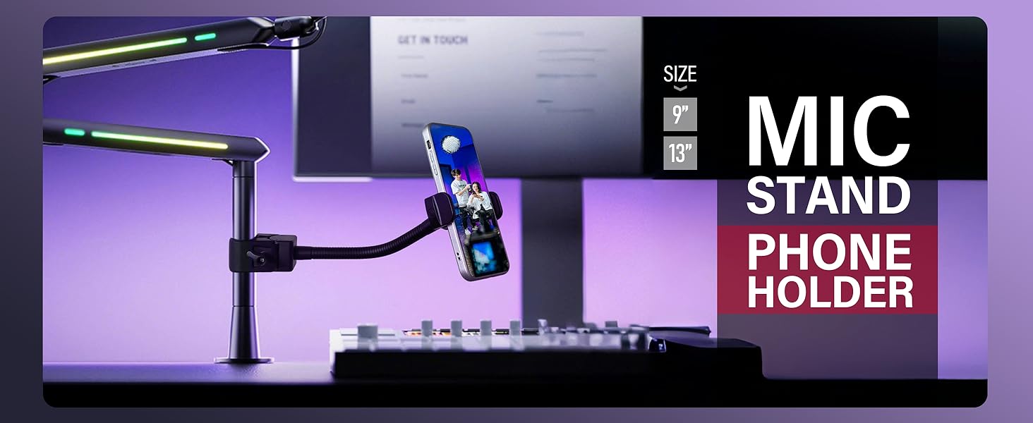 mic stand phone holder