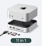 UGREEN Mac mini M4 Dock &amp; Stand with NVMe SSD Enclosure, 3 USB A 10Gbps, USB C Data Port, SD Card...