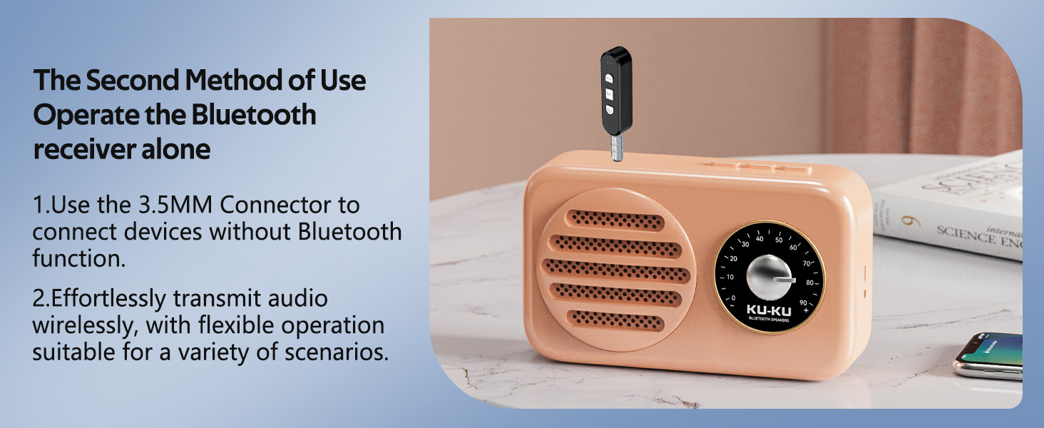 5.1 Bluetooth Receiver Kit for Cassette Aux Adapter with 3.5 MM Auxillary Cable