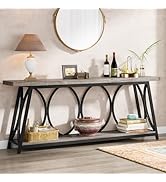 Tribesigns 70.9 inch Extra Long Console Table, Industrial Sofa Table Behind Couch with 2 Tier Sto...