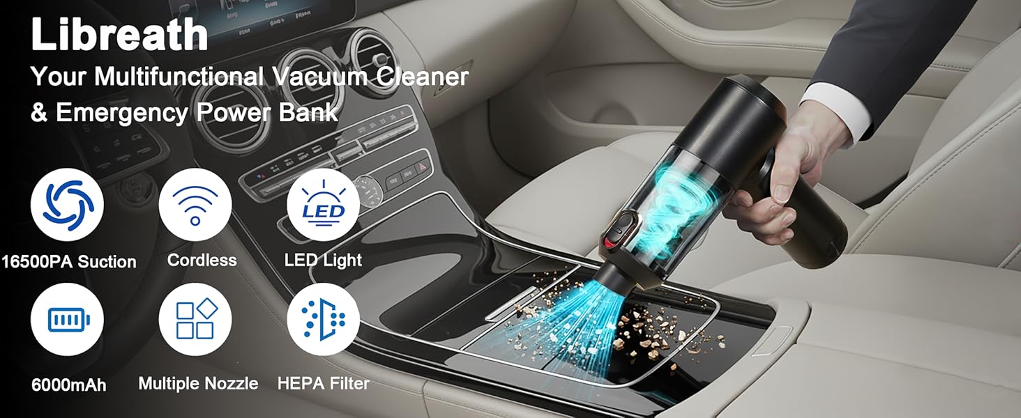 Vacuum Cleaner for Car 78000RPM Handheld Car Vacuum Cordless High Power 4-in-1 Air Blower