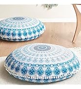 Codi Meditation Floor Pillow Set of 2, Round Large Pillows Seating for Adults, Bohemian Mandala C...