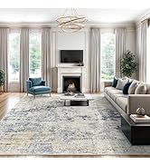 Soalmost Abstract Rug 8x10 Large Living Room Rugs Neutral Modern Washable Area Rugs for Bedroom D...
