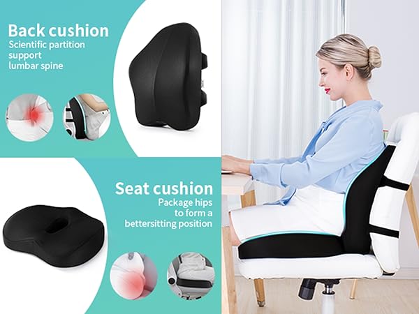Seeknow lumbar support pillow for office chair and donut pillow