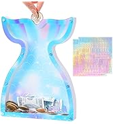 Piggy Bank Girls Kids Piggy Banks Cute Mermaid Coin Money Bank with DIY Alphabet Stickers, Blue G...