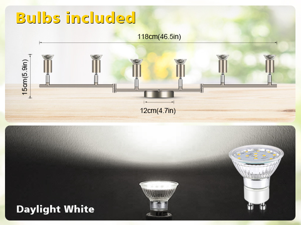 Track Light Included 6 x LED GU10 Bulb